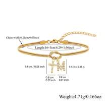 1pc New Fashion Cross Letter Gold Stainless Steel Concentric Knot Chain Bracelet For Women - Yellow Gold - View 2
