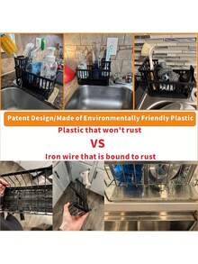 3/1pc Kitchen Drain Rack + 2pcs Metal Dish Cloth Rack/Set, Kitchen Sink Storage Organizer Rack With Drip Tray, Kitchen Storage Organizer, Kitchen Accessories, Home Essentials, Space-Saving, Can Hold Soap, Sponge, Towel, Brush And Other Kitchen Accessories Stainless Steel No-Drill Towel Rack - Multicolor - View 4
