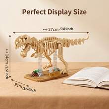 750PCS Dinosaur Skeleton Fossil Building Blocks Set T-Rex, Velociraptor, Triceratops, Stegosaurus, DIY Assembly Model Collectible Desktop Decor Dinosaur Enthusiast STEAM Educational Toy - Multicolor - View 2