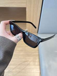 1PC Men's Vintage Casual Square Black Fashion Glasses, Suitable For Daily Wear, Decoration And Street Photography - Multicolor - View 5