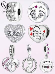 1pc Pet Paw Print Pendant Bead, Suitable For Women's Bracelets, Bangles, DIY Jewelry Making And Daily Wear Accessories - Silver - View 13