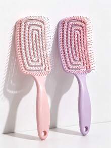 1pc Multi-Function Massage Comb, Anti-Static Comb Suitable For Dry And Wet Hair - Gentle Massage Design, ABS Plastic Handle, Fits All Hair Types, Reduces Tangling And Frizz, Improves Scalp Health, Styling Comb With Fluffy Massage Teeth, Women's Gift - Multi-color Style - View 2