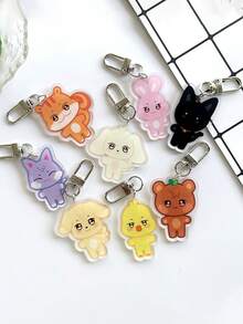 1pc Cartoon Keychain ANITEEZ Cartoon Cute Acrylic Keychain Bag Accessories K-Pop Yunho Yeosang Fan Gift - Multicolor - View 7