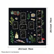 1pc Tarot Spread Layout Cloth, Witch Botanical Herbal Candles Mushroom Print Altar Cloth, Divination Reading Mat Spiritual Witchy Table Decor Tapestry - Multicolor - View 6