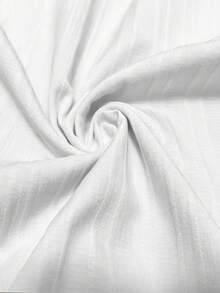 Casual Fashion Ribbed Women's Plus Size Lightweight Breathable Long Sleeve Button-Up Blouse White - White - View 5