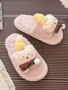 1 Pair Baby Cute Casual Home Warm Thermal Slippers - Pink - View 5