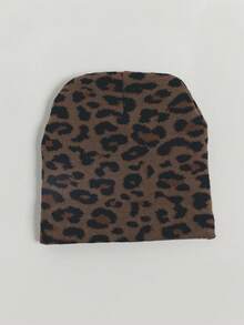 Leopard Print Knit Beanie Hat Slouchy Unstructured Fit Animal Print Winter Skull Cap Cozy Fall Cold Weather Headwear - Multicolor - View 2