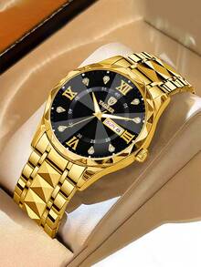 1/3/6pcs Business Dual Time Display Men's Watch Set, Premium Versatile Daily Wear, Best Gift Choice For Father, Boyfriend - Multicolor - View 15