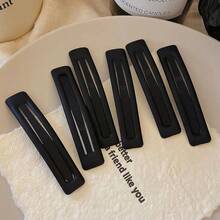 6pcs Minimalist Matte Hair Clips Cute Side Clips Sweet Daily Hair Accessories - Black - View 3