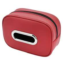 Car Leather Tissue Box, Hanging Tissue Pouch For Armrest, Seat Back & Sun Visor, Auto Tissue Holder - A - View 9