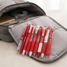 9PCS Red Theme Ballpoint Pen Set, Click-Action Snap Structure, Multiple Pen Barrel Styles, Notebook Recording, Problem Solving, Handwriting, Office Stationery Set, 0.5mm Writing Tip, Student Office Daily Note-Taking And Problem Solving Stationery Set - Sets - View 5