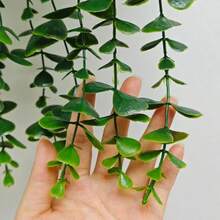 1pc Artificial Eucalyptus Hanging Vine Plant, Home Decor Desktop Office Potted Plant - Green - View 10