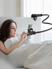 360° Rotating Foldable Gooseneck Phone Holder Tablet Stand With Clamp, Black - Phone Stand 01 - View 1