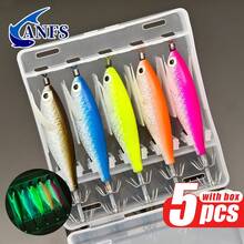 ANFS 5pcs Horizontal Egi Squid Jig Set, Fishing Gear, Shrimp Lure For Saltwater Octopus Cuttlefish Sea Fishing - Multicolor - View 10