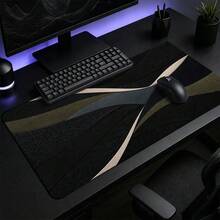 Matte Noir Large Mouse Pad, Minimal Control Desk Mat With Woven Charcoal Waves, Non-Slip Style Daily Office And Gaming Mousepad Artwork - View 2