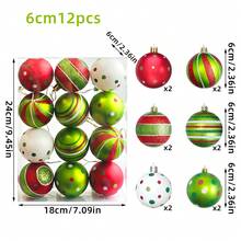 The Grinch Christmas Decoration Theme Elf Green Furry Monster Painted Christmas Ball Gift Box Tree Hanging Ornament Pendant Ball - Multicolor - View 12