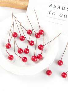 50pcs 2.36-Inch Simulated Christmas Beads, Fake Plants, Functional Wreaths, Christmas Decorations, Wedding Decorations, Home Decor, Dining Room, Bedroom, Kitchen, Room Decorations, Winter Decorations, Christmas Decorations - Red - View 5