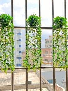 1pc Artificial Eucalyptus Hanging Vine Plant, Home Decor Desktop Office Potted Plant - Green - View 11