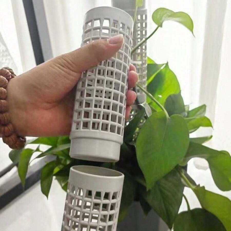 White Modular Moss Pole, Plastic Climbing Plant Support, Easy Assembly, Monstera Deliciosa & Pothos Climbing Moss Pole - A - View 1