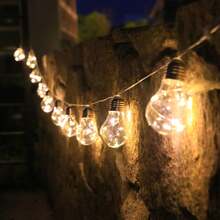 Solar Powered Vintage Transparent Bulb String Lights, Warm Flickering Light, Weather-Resistant, Romantic Wall And Fence Decoration, Suitable For Patio, Bedroom, Backyard And Holiday - Bulb - View 6