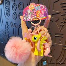Hasbro MY LITTLE PONY Classic Pom Pom Keychain, Includes Twilight Sparkle/Rainbow Dash/Applejack/Rarity/Fluttershy/Pinkie Pie, Creative Bag Charm - 1PC - View 14
