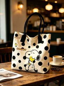 1pc Peanut Snoopy Print Canvas Crossbody Tote Bag, Casual Minimalist Style, Multi-Functional Small Shoulder Handbag, Durable Adjustable Strap, Suitable For Women And Teenagers, Ideal For Daily Outings, Work, School And Shopping - View 10