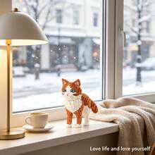 Cute Brown Cat, 2000+ Beads, Halloween Gift, Creative Room Decor, Desktop Ornament, Birthday Gift, Christmas Gift, Best Friend Gift, Couple Gift, New Year Gift, Suitable For Everyone - Multi-color/ys1939/Cute Brown Kitten - View 6