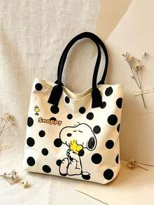1pc Peanut Snoopy Print Canvas Crossbody Tote Bag, Casual Minimalist Style, Multi-Functional Small Shoulder Handbag, Durable Adjustable Strap, Suitable For Women And Teenagers, Ideal For Daily Outings, Work, School And Shopping - View 7