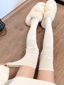 1 Pair Vertical Striped Slouchy Over-The-Knee Socks, Matching Long Boots Socks, JK Fashion Girl Style, Y2K Style, Daily Wear - Multicolor - View 12