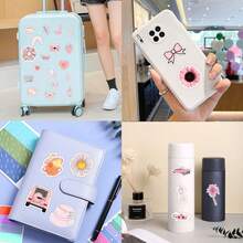 50PCS Pink Cute Stickers Pack | Beautiful Pattern Stickers, Vintage Decorative Decals Bottles, Decorative Paper, Journaling, Laptop, Bumper, Skateboard, Scrapbook, Suitcase, Refrigerator, Plan Book, Keyboard, Car Sticker - Pink - View 11