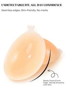 1Pair Women's Summer Thin Seamless Invisible Breast Petals, Can Be Applied To Dresses And Other Clothing, Anti-Exposure, Anti-Slip, Anti-Sweat, Suitable For Wedding Dresses, Large Breast Gathering And Small Breast Coverage - Multicolor - View 3