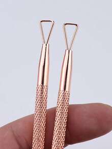 Rose Golden Gel Nail Polish Remover Tool - Stainless Steel Cuticle Pusher & Cleaner For Manicure And Pedicure - Apricot - View 4