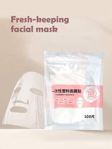 100/200/500/1000pcs Disposable Plastic Face Mask Cover, Neck Mask Sticker, Transparent Mask Packaging Paper For Moisture-Retaining Face Masks, Suitable For Home And Salon - Multicolor - View 6