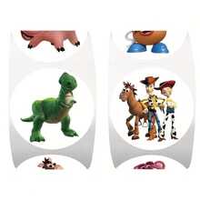 Disney 500pcs Panini Cartoon Story Round Roll Self-Adhesive Stickers, Multi-Character Printed Decorative Labels For Gift Wrapping And Scrapbooking - A - View 7