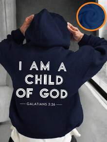 Tween Boy Fun Print Pullover Sweatshirt, Warm And Comfortable Thermal-Lined Pullover Sweatshirt For Autumn/Winter - Navy Blue - View 1