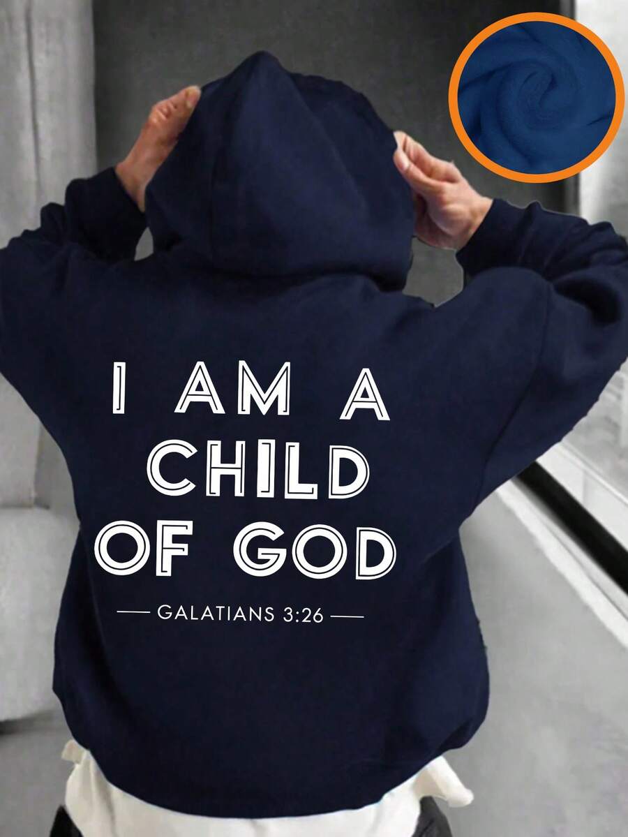 Tween Boy Fun Print Pullover Sweatshirt, Warm And Comfortable Thermal-Lined Pullover Sweatshirt For Autumn/Winter - Navy Blue - View 1