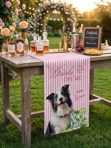 1pc Custom Pet Photo And Text Wedding Tablecloth, Using Pet Photo Personalized Dog Cat Wedding Tablecloth, Wedding Tablecloth - Multicolor - View 3