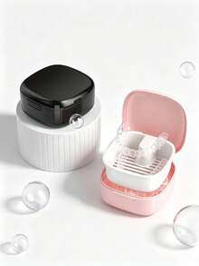 Waterproof Lockable Dental Appliance Storage Box, Adult And Teen Orthodontic Braces And Retainer Case, Moisture-Proof Dental Appliance Storage Box With Lock, Portable Travel Denture Storage Box, Suitable For Home, School, Work And Daily Travel Use - Multicolor - View 3