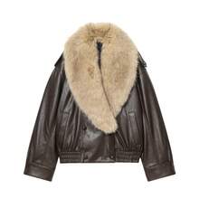 Women's Fashionable Retro Faux Fur Reversible Jacket, Provides Warmth And Comfort, Women's Winter Jacket - Chocolate Brown - View 4