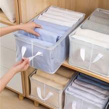 1 hộp lưu trữ trong suốt không nắp có thể xếp chồng, dung tích lớn kèm tay cầm, tiết kiệm không gian, tiện lợi cho sắp xếp, hộp lưu trữ trong suốt dày đa năng, phù hợp dùng trong gia đình - Trong suốt 2 - Xem 11