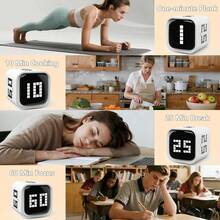 SULVGO Timer For Mindful Productivity 5/25/10/60 Min & Countdown Digital Cube Pomodoro Timer Productivity Timer Kitchen Timer Desk Timer, Vibration & Adjustable Sound Alarm, For Task Work Cooking ADHD Kids Studying - minimalist style - View 6