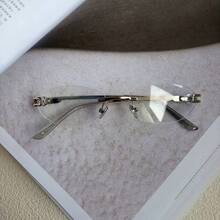 1 Pair INS Style Fashionable High-End Artistic Sexy Rimless Metal Glasses - Clear - View 7