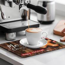 1PC Gingerbread Man Candy Cane Santa Hat Print Diatomite Absorbent Welcome Mat, Non‑Slip Small Floor Rug, Christmas Halloween Decor Mat For Stovetop Coffee Machine Water Bar Counter, Indoor Outdoor Front Door Kitchen Home Decor - Multicolor - View 5