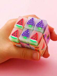 1/3/6/30pcs Cute Creative Fruit Shaped Erasers, Novel Stationery School Supplies, Children's Fruit Erasers, Perfect Gift For Students/Partial Accessories, Random Color, Text, Pattern, Shape - Multicolor - View 2