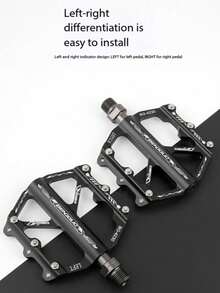 1pc Aluminum Alloy Triple Bearing Bicycle Pedal, Wide Anti-Slip Design For Mountain Bike & Road Bike Universal Cycling Pedal - Multicolor - View 6