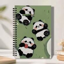 1pc Cute Panda Theme Notebook, A5 Spiral Notebook With Adorable Panda Pattern Design, Soft Cover, Durable Paper, Suitable For School, Office, Diary, Recording | Perfect Gift For Students And Professionals, Design Daily Planner, Record Classroom Notes, Office Memo, Portable Writing Notebook, Suitable For Professionals, Students And Office Use - Perfect Gift Choice, Artistic Cover Design, Learning Formula, Record Journal - 1 Pack (50 Sheets, 100 Pages) - View 9
