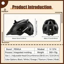 PEMILA Sports Cycling Helmet, Durable And Impact-Resistant, Compatible With Cycling Lights And Action Camera (/) Mounts, Adjustable Wide Brim, Built-In Ventilation Holes - White - View 5