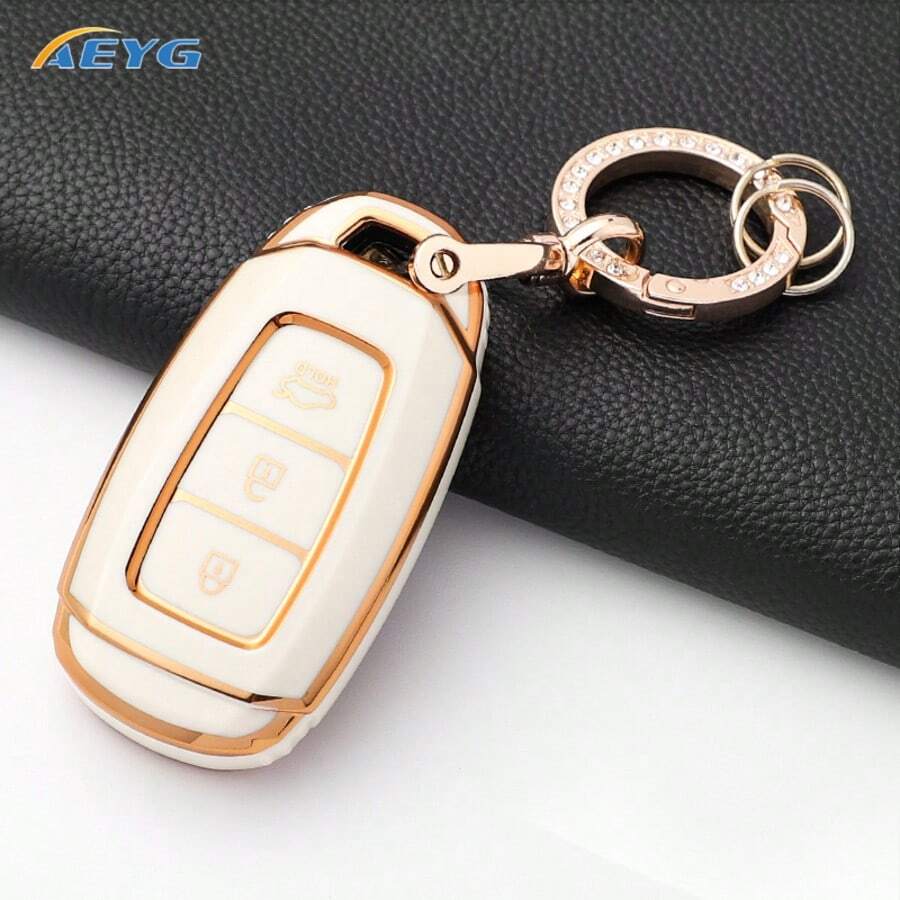 For Hyunda Key Fob Cover, Car Key Fob Case Compatible With Elantra GT Sport Santa Fe Palisade Kona Smart Key Protector Holder - D Model - View 1