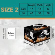 1pc Large Foldable Zipper Storage Box Organizer. Multiple Styles With Premium Element Prints, Perfect For Travel, Packing, Clothing, Pants And Bedding, Ideal Solution For Moving Storage - Multi-color - View 16