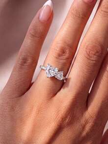 1pc Sun & Moon Glowing Ring, Multiple Sizes Available, Suitable For Women, Ideal Date Gift Or Exquisite Jewelry - Silver - View 3